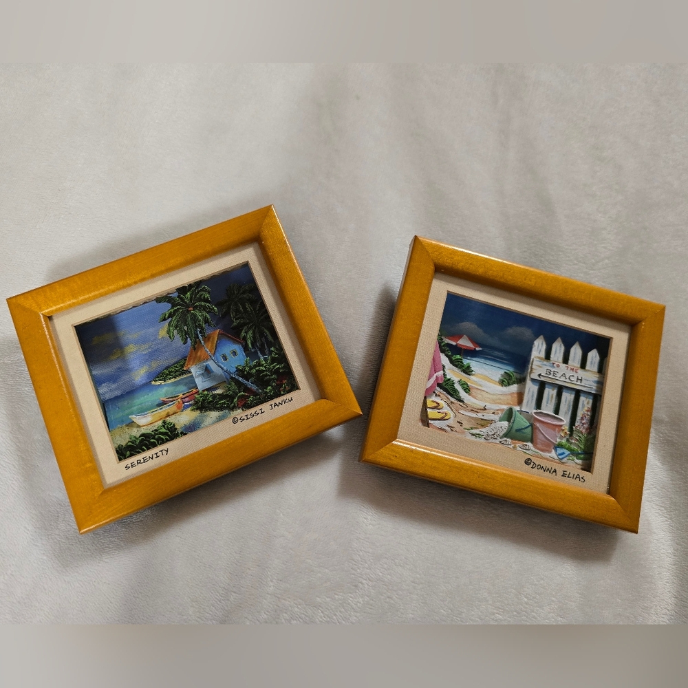 Set of Two Framed Beach Art Prints